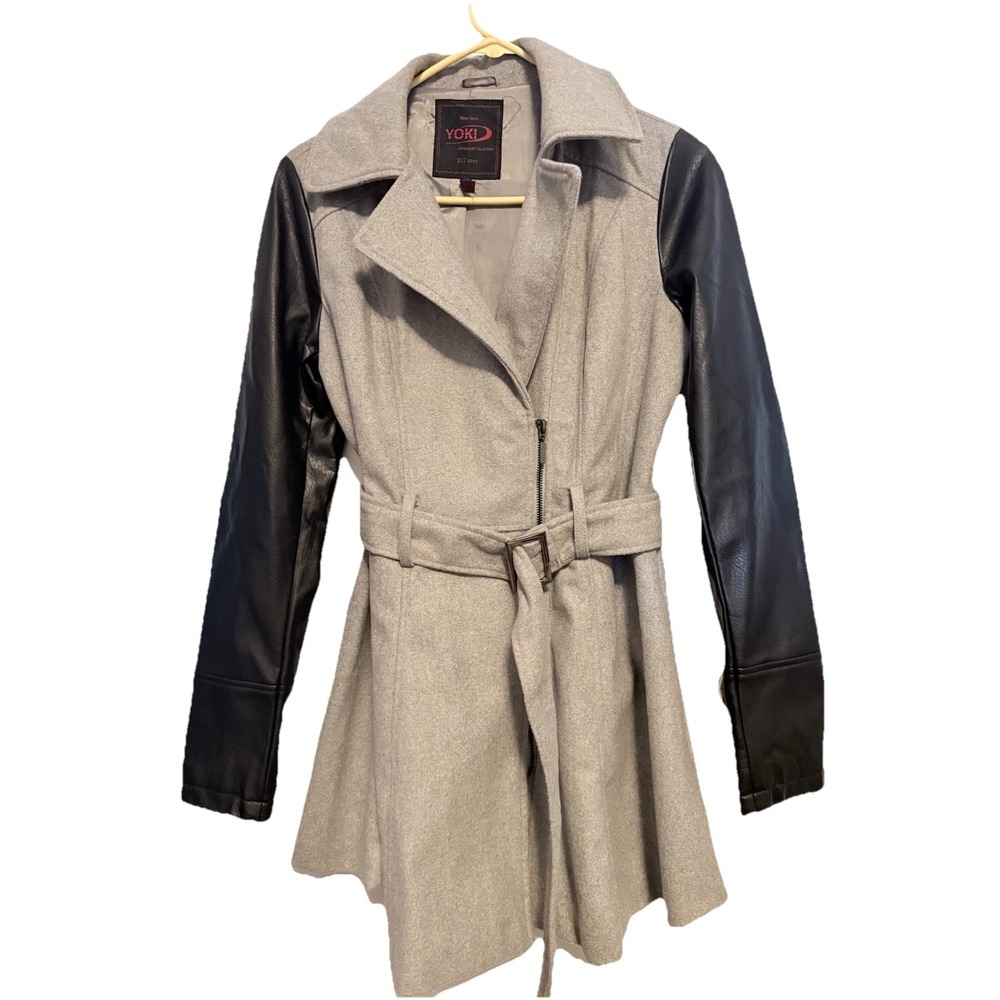 Women's Yoki Zipper Belted Waist Coat Medium